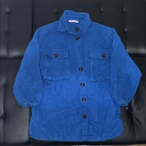 Belemirmoda Blue Button-Up Shacket – Women’s M